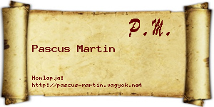 Pascus Martin névjegykártya